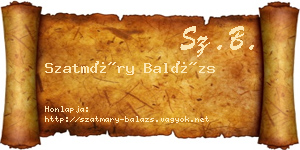 Szatmáry Balázs névjegykártya