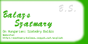 balazs szatmary business card