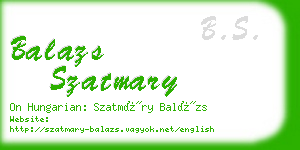 balazs szatmary business card